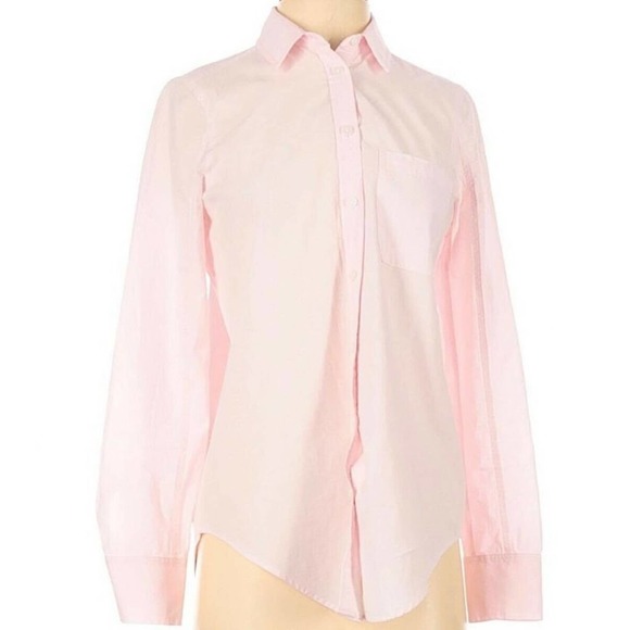 Athleta Blouse Button Down Top Shirt collared Lightweight Blush Pink Sz XXS - Picture 1 of 10